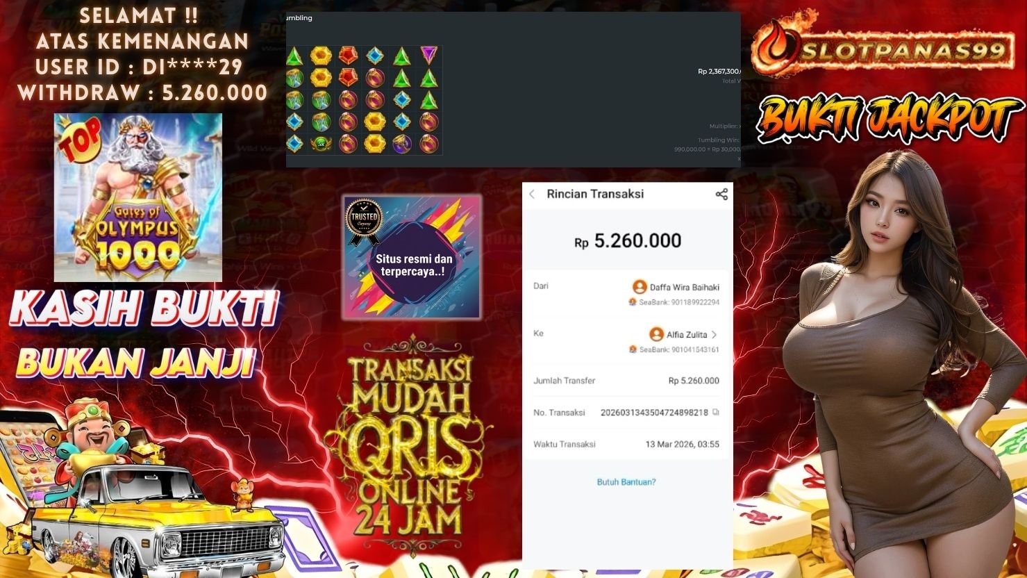 SLOTPANAS99 JACKPOT SLOT GATES OF OLYMPUS 1000